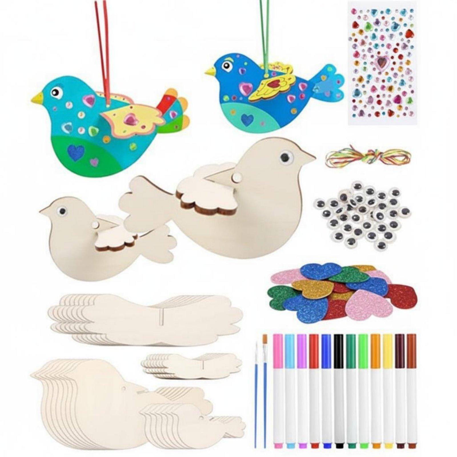 Kid Toys And Craft - 8개 3D 나무 새 공예 키트