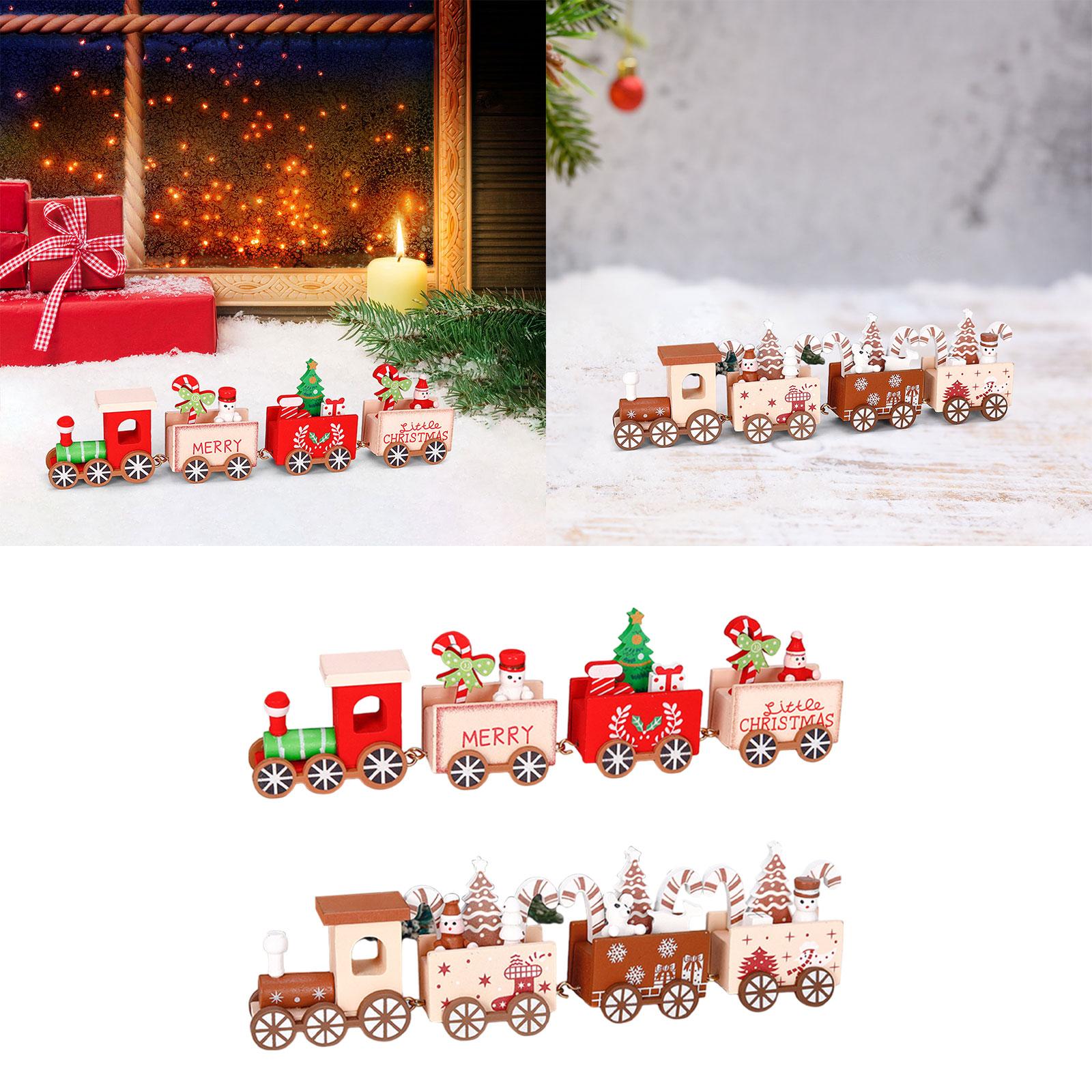 나무 기차 크리스마스 장식 장식 테이블 탑 장식품 어린 - Top Kids Xmas Toys 리뷰 및 가격