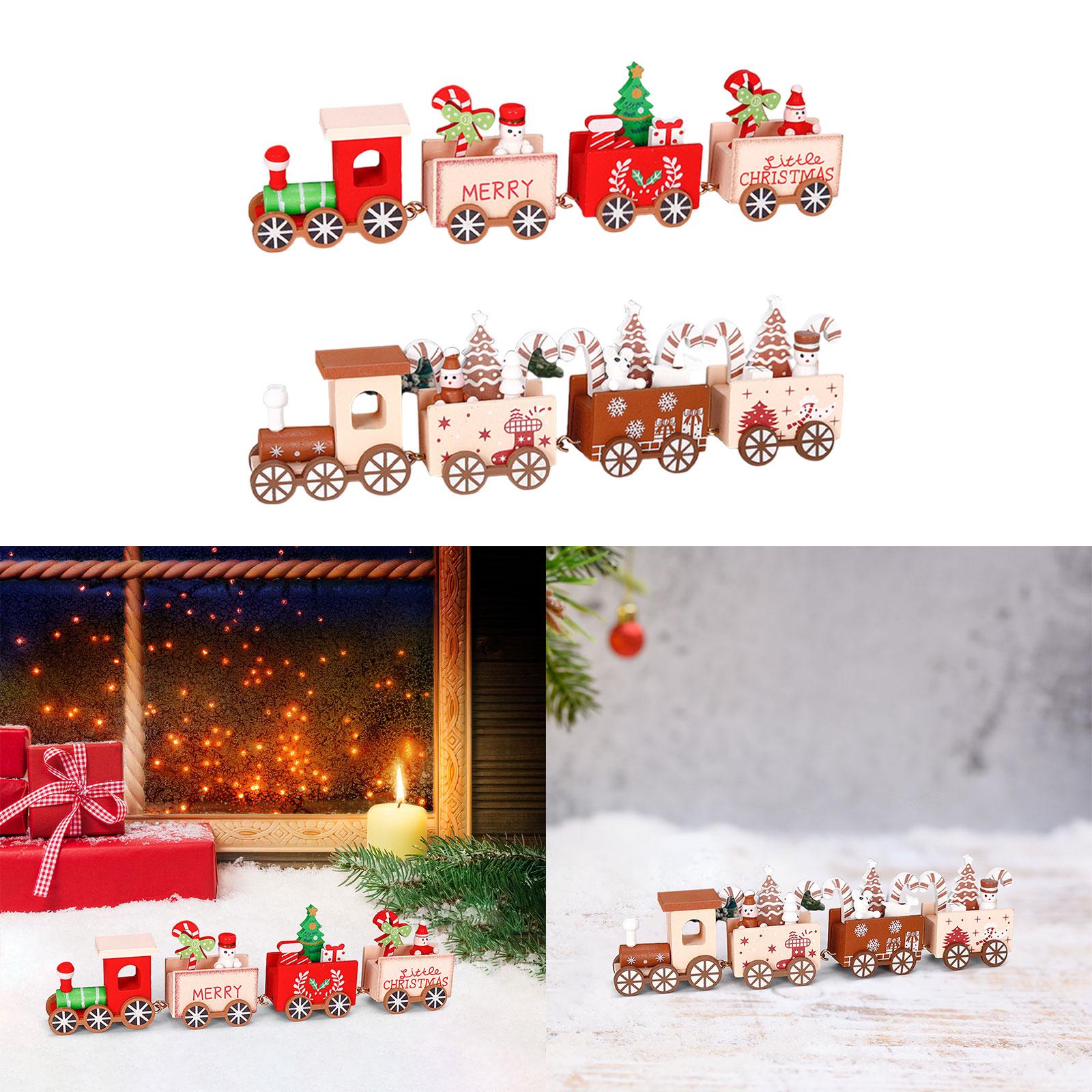 나무 기차 크리스마스 장식 장식 테이블 탑 장식품 어린 - Top Kids Xmas Toys 리뷰 및 가격