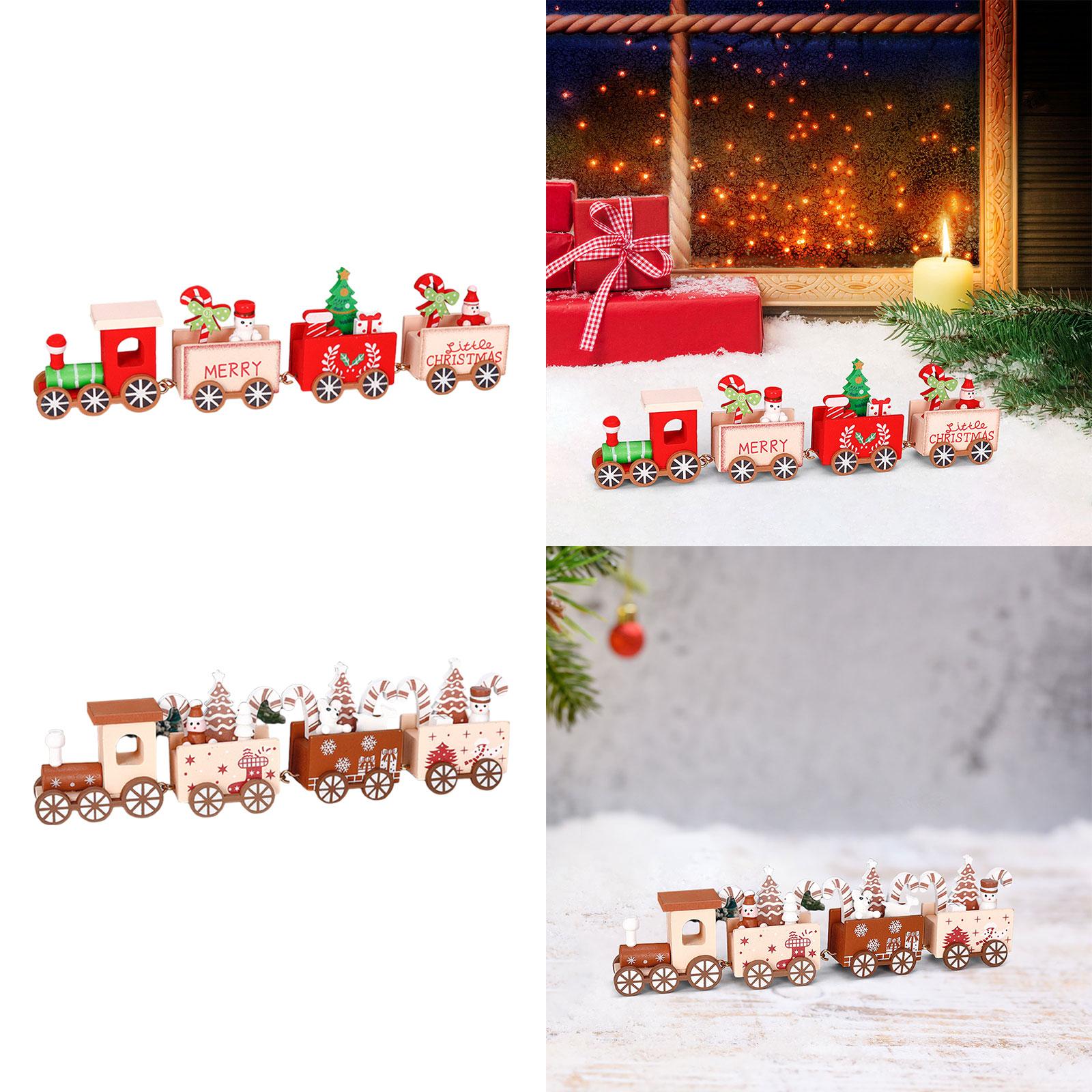 나무 기차 크리스마스 장식 장식 테이블 탑 장식품 어린 - Top Kids Xmas Toys 리뷰 및 가격