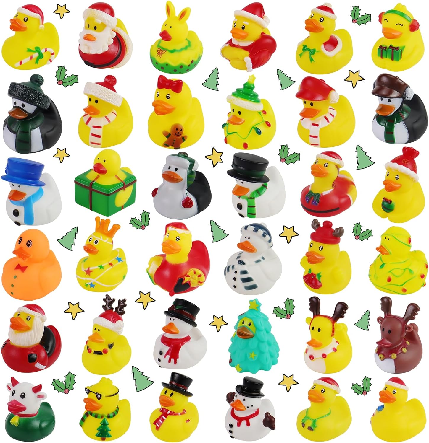 2/6/12PC 크리스마스 고무 오리, 고무 오리 장난 - Rubber Duck Bath 리뷰 및 가격