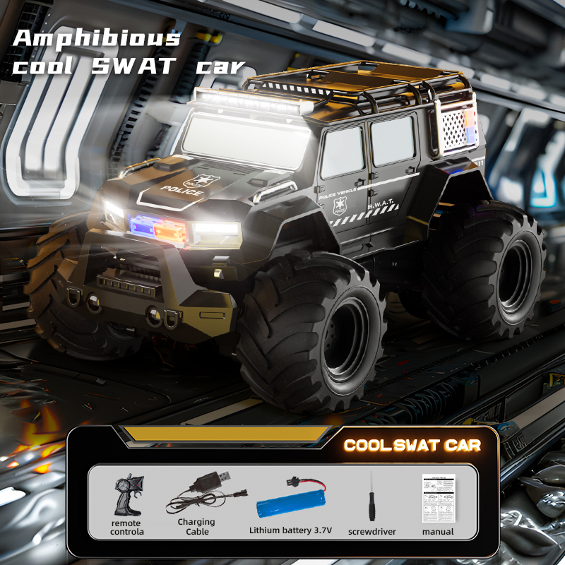 RC 경찰차 수륙양용 차량 2.4G 4WD 스턴트카 원 - Kids Toys Electric 리뷰 및 가격